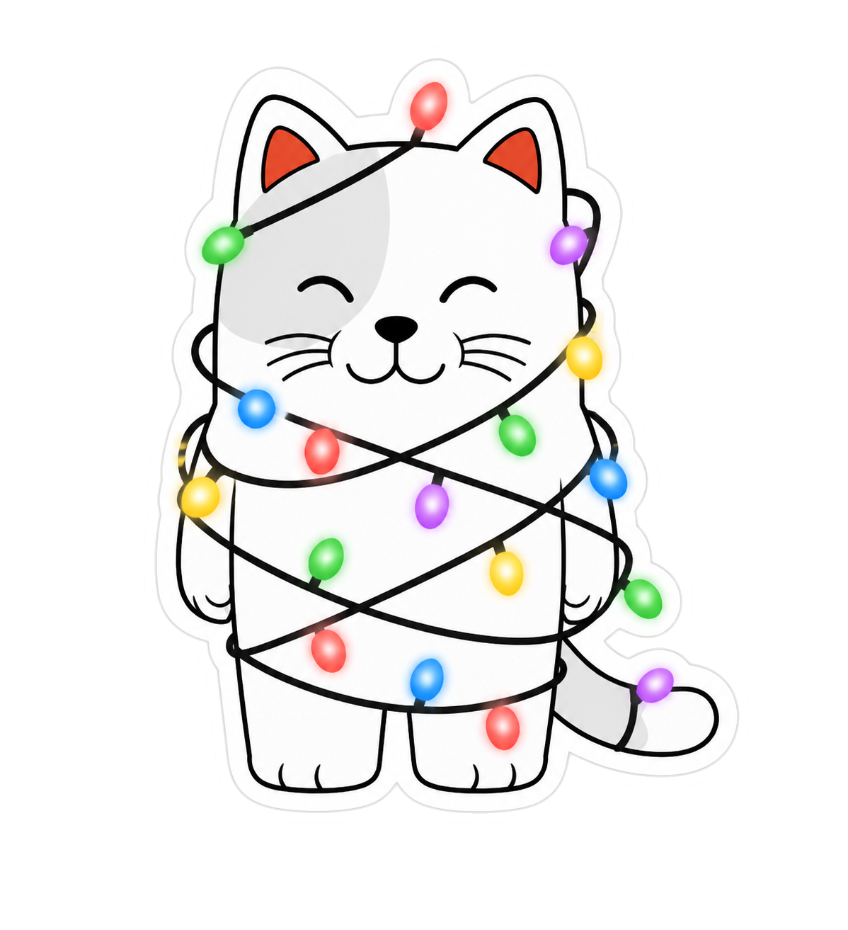 Purr Cat sticker 37: tangled fairy lights